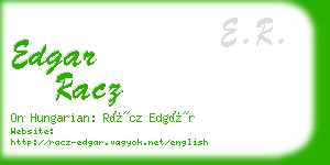 edgar racz business card